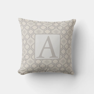 Elegant Moroccan Trellis Pattern in Neutral Tones Cushion