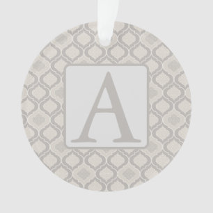 Elegant Moroccan Trellis Pattern in Neutral Tones Ornament