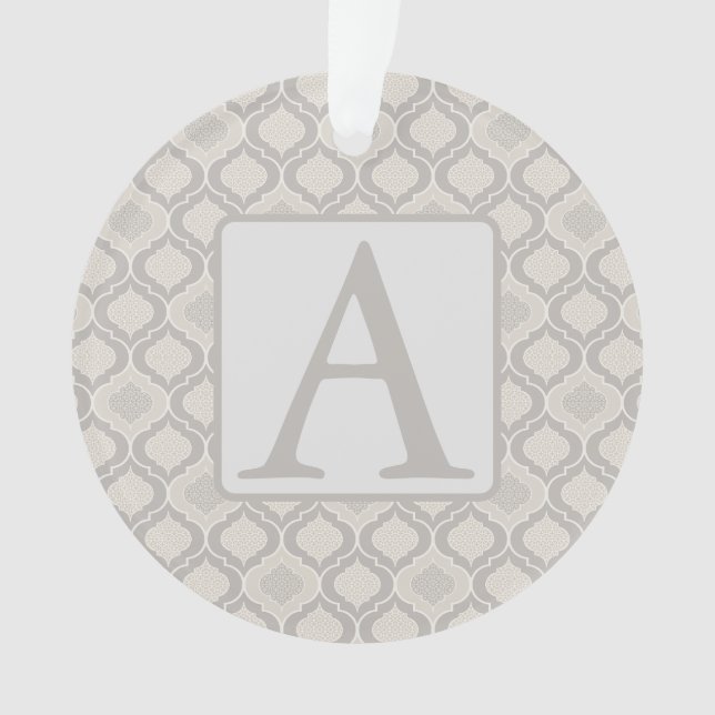 Elegant Moroccan Trellis Pattern in Neutral Tones Ornament (Front)