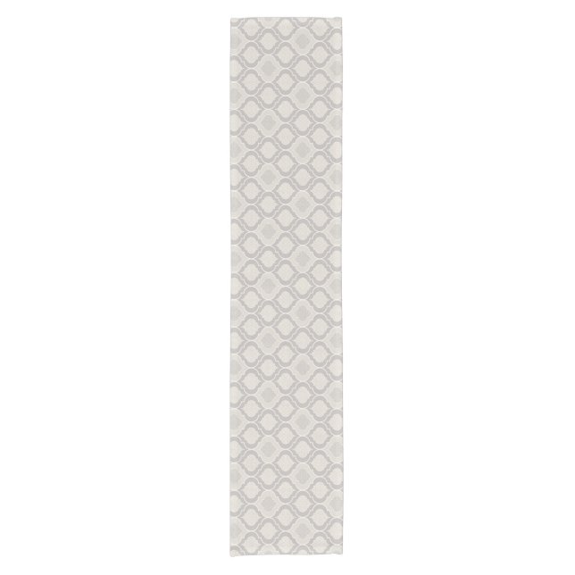 Elegant Moroccan Trellis Pattern in Neutral Tones Short Table Runner (Front)