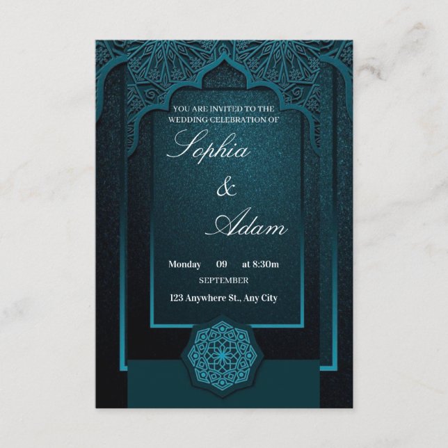 Elegant Moroccan Wedding Invitation (Front)