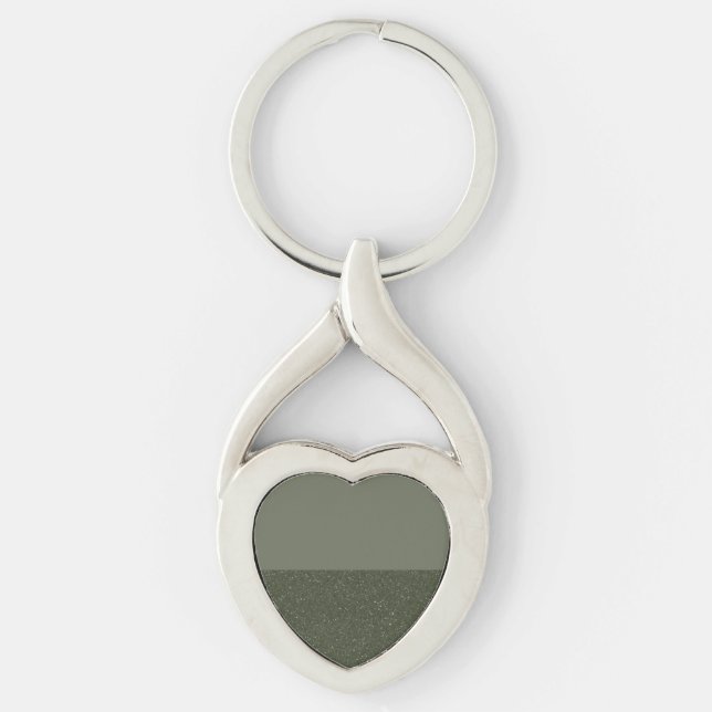 Elegant Moss Green Heart Keychain – Customisable (Front)