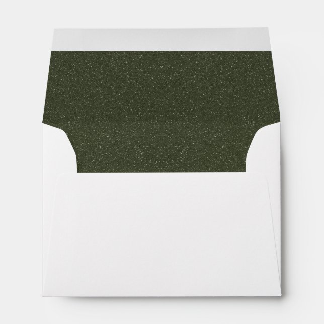 Elegant Moss Green Lined Envelope – Customisable (Back (Bottom))