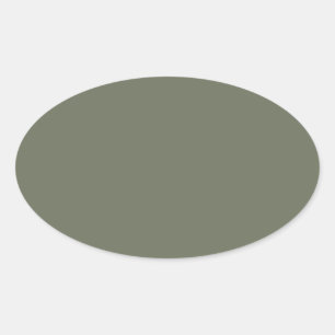 Elegant Moss Green Oval Sticker – Customisable