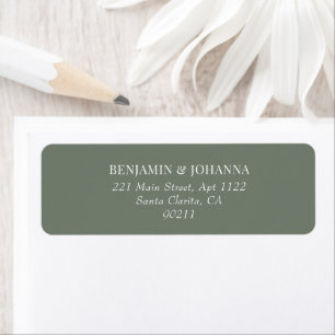 Elegant Moss Green Wedding Return Address