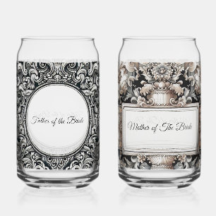 Elegant Mother Father of the Bride Personalised Can Glass