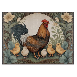 Elegant Mother Hen With Chicks  Cutting Board