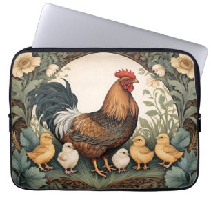 Elegant Mother Hen With Chicks Laptop Sleeve