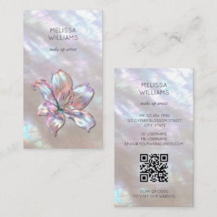 Elegant Mother-of-Pearl Lily Business Card