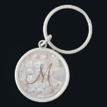 Elegant Mother of Pearl Monogrammed Keychain<br><div class="desc">Timeless... elegant,   stunning mother of pearl.</div>