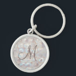 Elegant Mother of Pearl Monogrammed Keychain<br><div class="desc">Timeless... elegant,   stunning mother of pearl.</div>