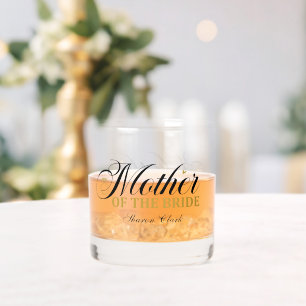 elegant Mother of the Bride ad name Wedding Whiskey Glass