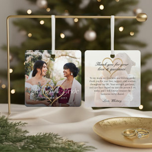 Elegant Mother of the Bride Photo Memory Keepsake Metal Tree Decoration