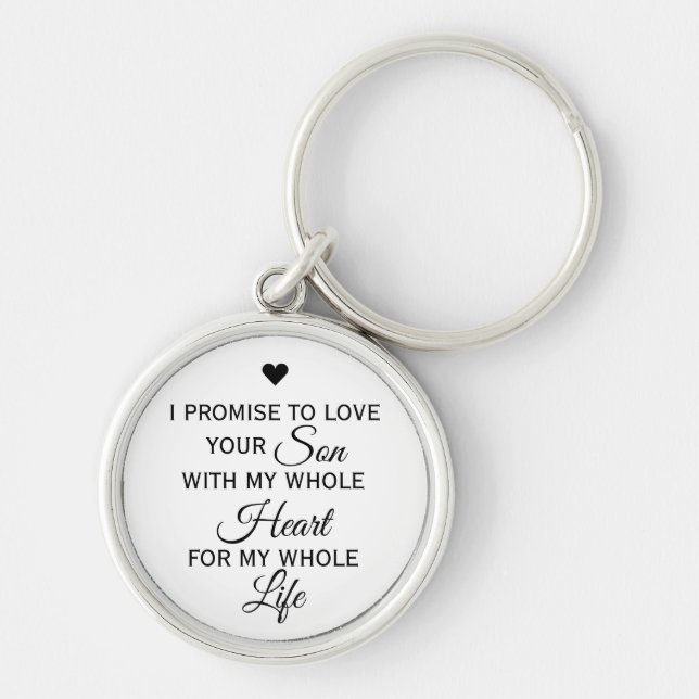Elegant Mother of the Groom Bridal Gift From Bride Key Ring (Front)