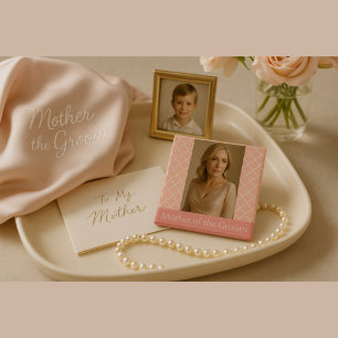 Elegant Mother of the Groom Coral Pink  15 Cm Square Badge