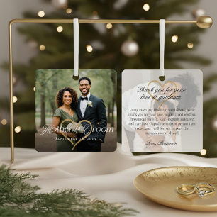 Elegant Mother of the Groom Photo Memory Keepsake Metal Tree Decoration