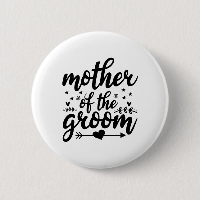 Elegant Mother Of The Groom Wedding Marriage Mum  6 Cm Round Badge (Front)