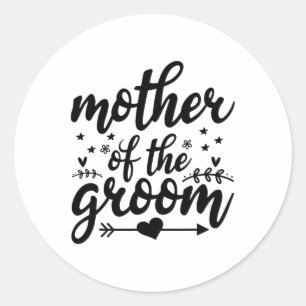Elegant Mother Of The Groom Wedding Marriage Mum  Classic Round Sticker
