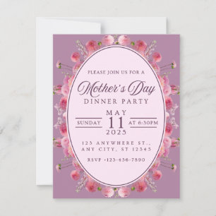 Elegant Mother’s Day Dinner Party Invitation   Ful