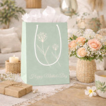 Elegant Mother"s Day Mint Green Simple Flowers