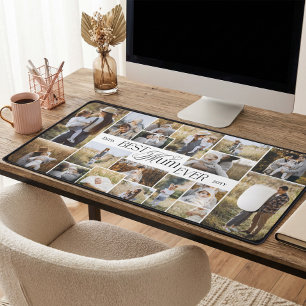 Elegant Mothers Day Best Mum Ever Photo Collage Desk Mat