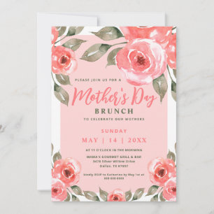 Elegant Mother's Day Brunch Party Spring Floral Invitation