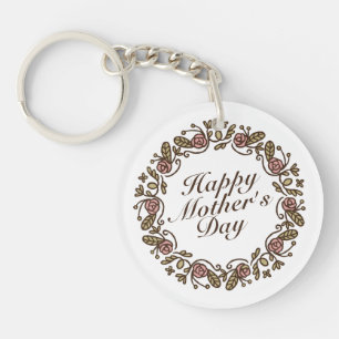 Elegant Mother's Day Floral Wreath   Keychain