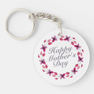 Elegant Mother's Day Floral Wreath   Keychain