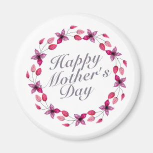 Elegant Mother's Day Floral Wreath   Magnet