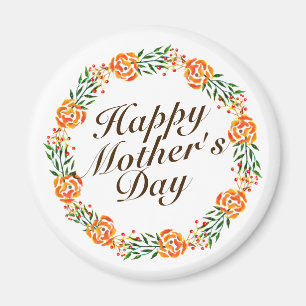 Elegant Mother's Day Floral Wreath   Magnet