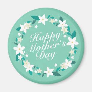 Elegant Mother's Day Floral Wreath   Magnet