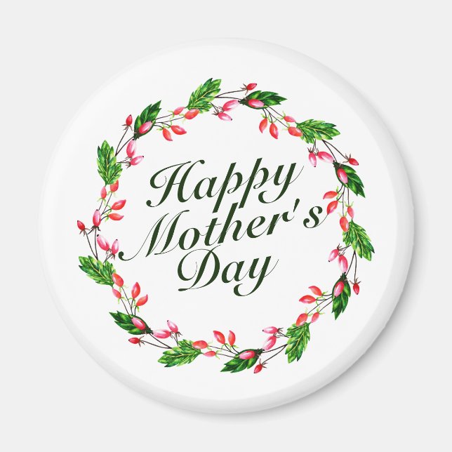 Elegant Mother's Day Floral Wreath | Magnet (Front)