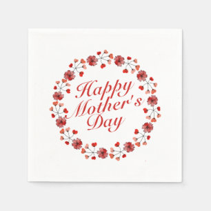 Elegant Mother's Day Floral Wreath   Napkin