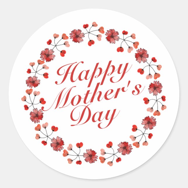 Elegant Mother's Day Floral Wreath | Sticker (Front)