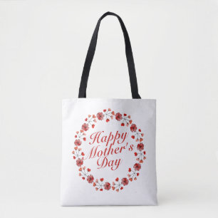 Elegant Mother's Day Floral Wreath Tote Bag