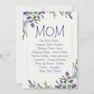 Elegant Mother's Day in Purple & Green Floral Holiday Card
