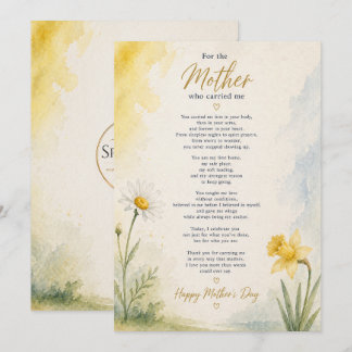 Elegant Mother's Day KeepSake Poem Card