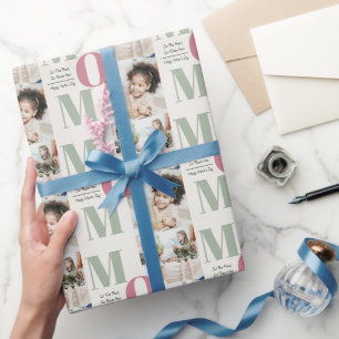 Elegant Mother's Day Photo Collage Wrapping Paper 