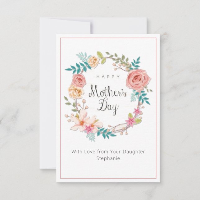 Elegant Mother's Day Watercolor Floral Card (Front)