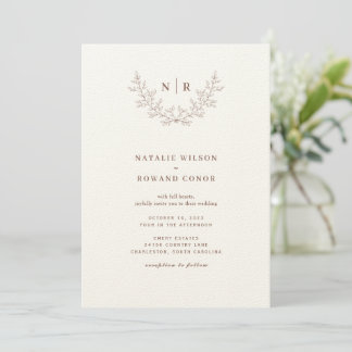 Elegant motif wedding invitation