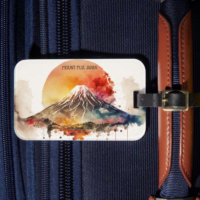 Elegant Mount Fuji Japan Painting Luggage Tag (Front Insitu 4)