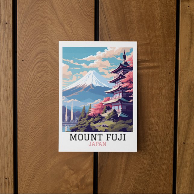 Elegant Mount Fuji Japan Travel Art Postcard (mount fuji japan retro vintage travel postcard)