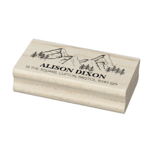 Elegant mountain family name  rubber stamp