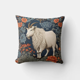Elegant Mountain Goat William Morris Inspired Cushion
