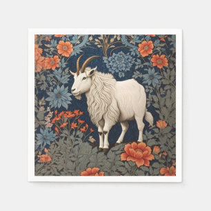 Elegant Mountain Goat William Morris Inspired Napkin
