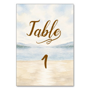 Elegant Mountain Lake Wedding Table Card
