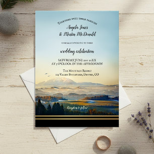 Elegant Mountain Landscape Art Wedding Invitation
