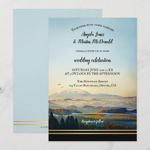 Elegant Mountain Landscape Art Wedding Invitation