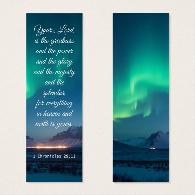 Elegant mountain landscape northern lights Bible (Front & Back)