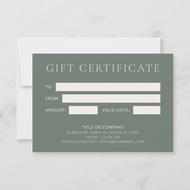 Elegant Mountain Torn Edge Certificate Gift Card (Back)
